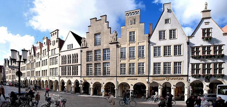 De prinzipalmarkt in de binnenstad van Münster